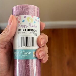 Pink Mesh Ribbon Roll